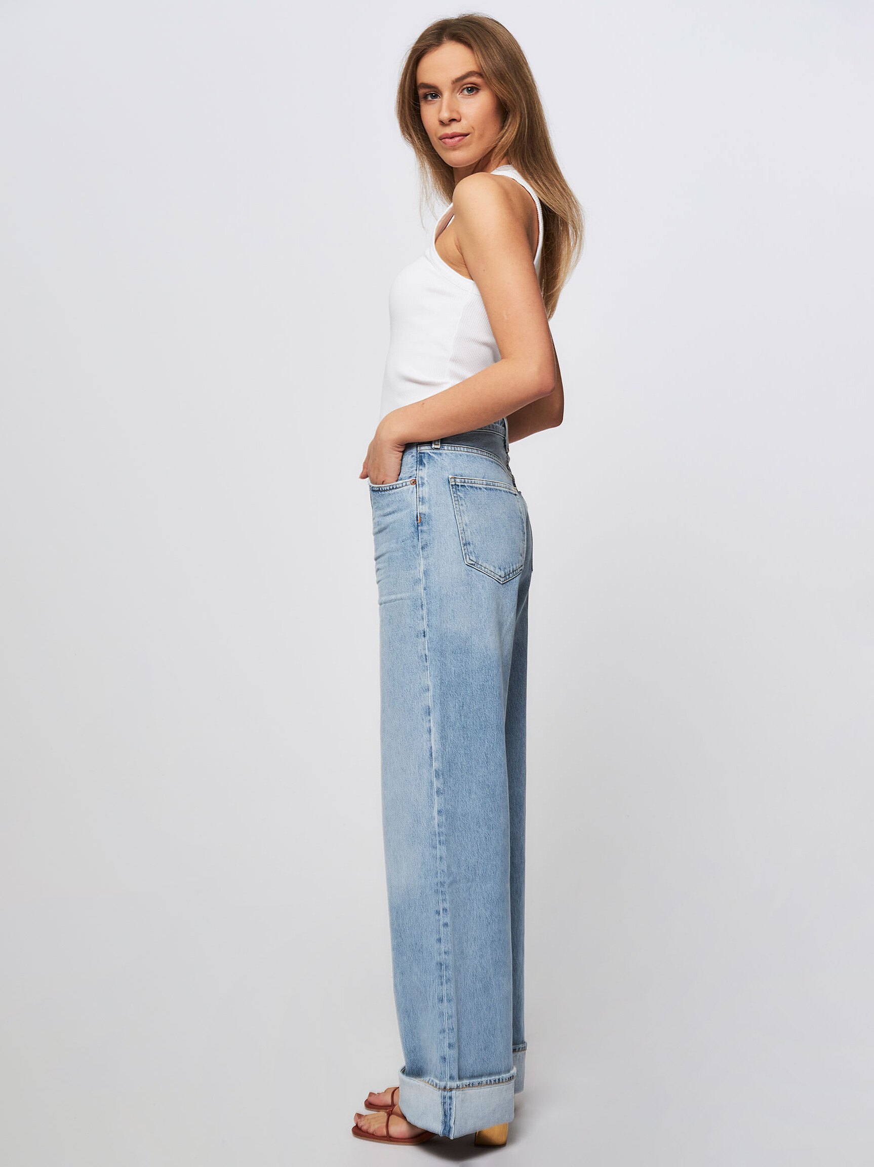 Dame high waist wide leg non stretch jeans