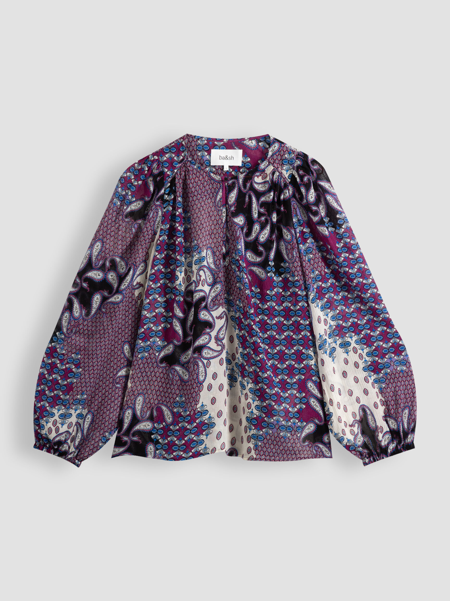 Blair viscose silk mix top with print