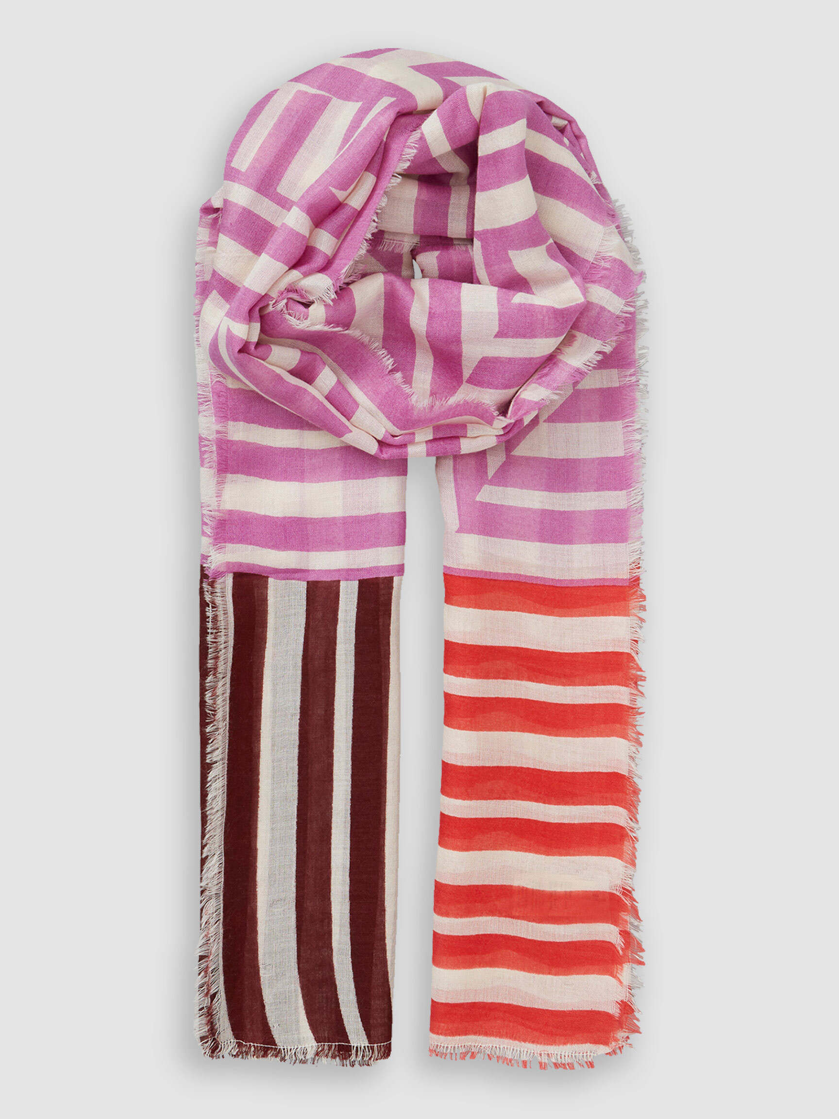 Ritta , wool/silk mix scarf with print