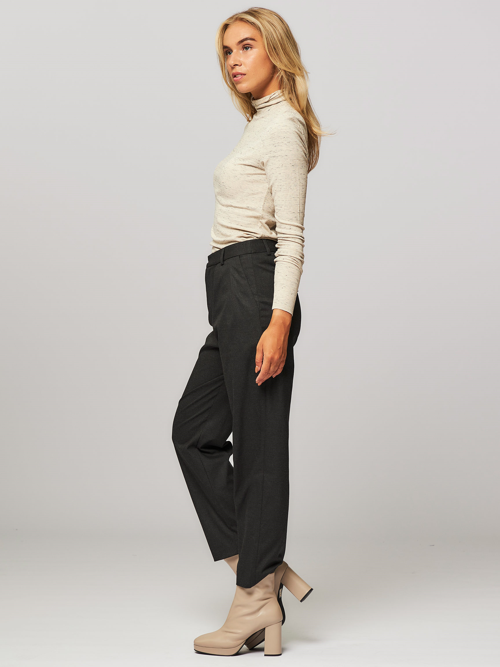 Nilah viscose mix top with turtleneck