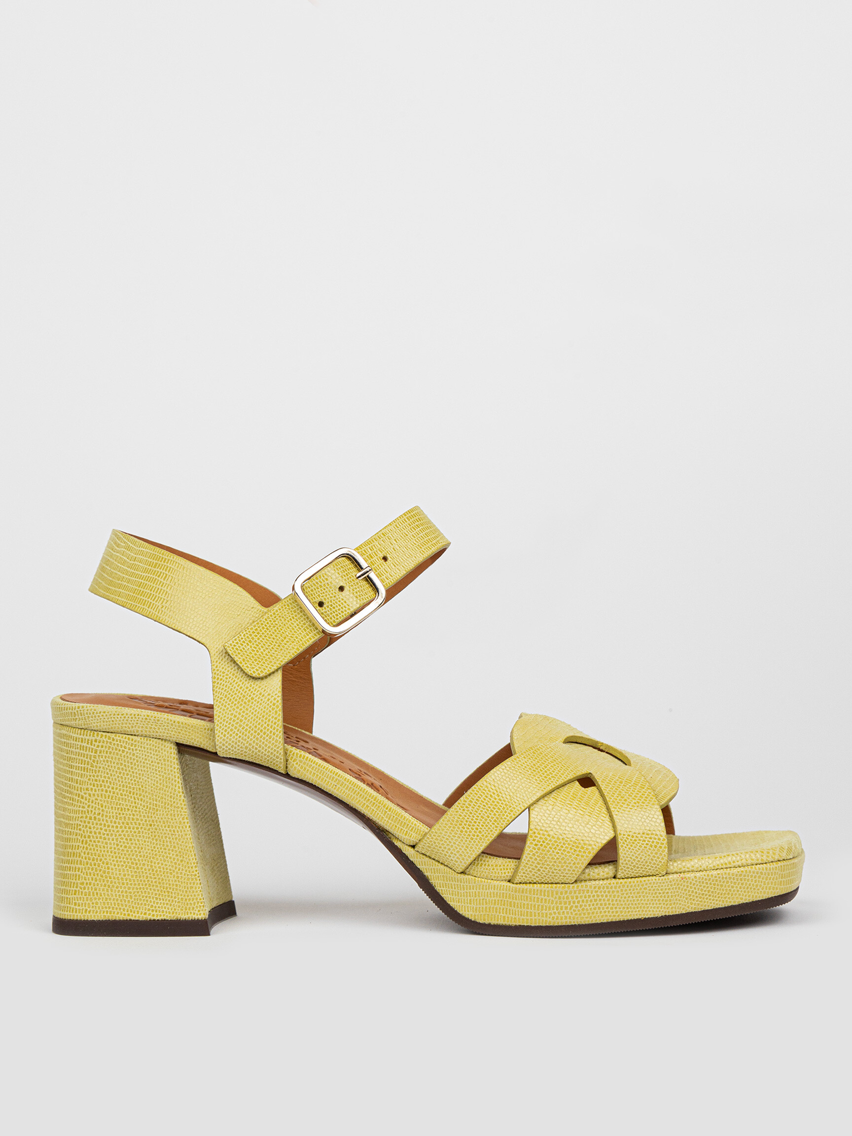 Gaura leather sandals with relief