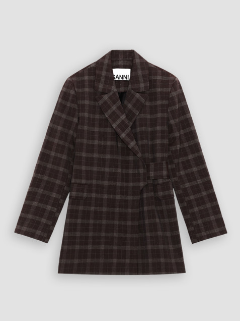 Ganni on sale plaid coat