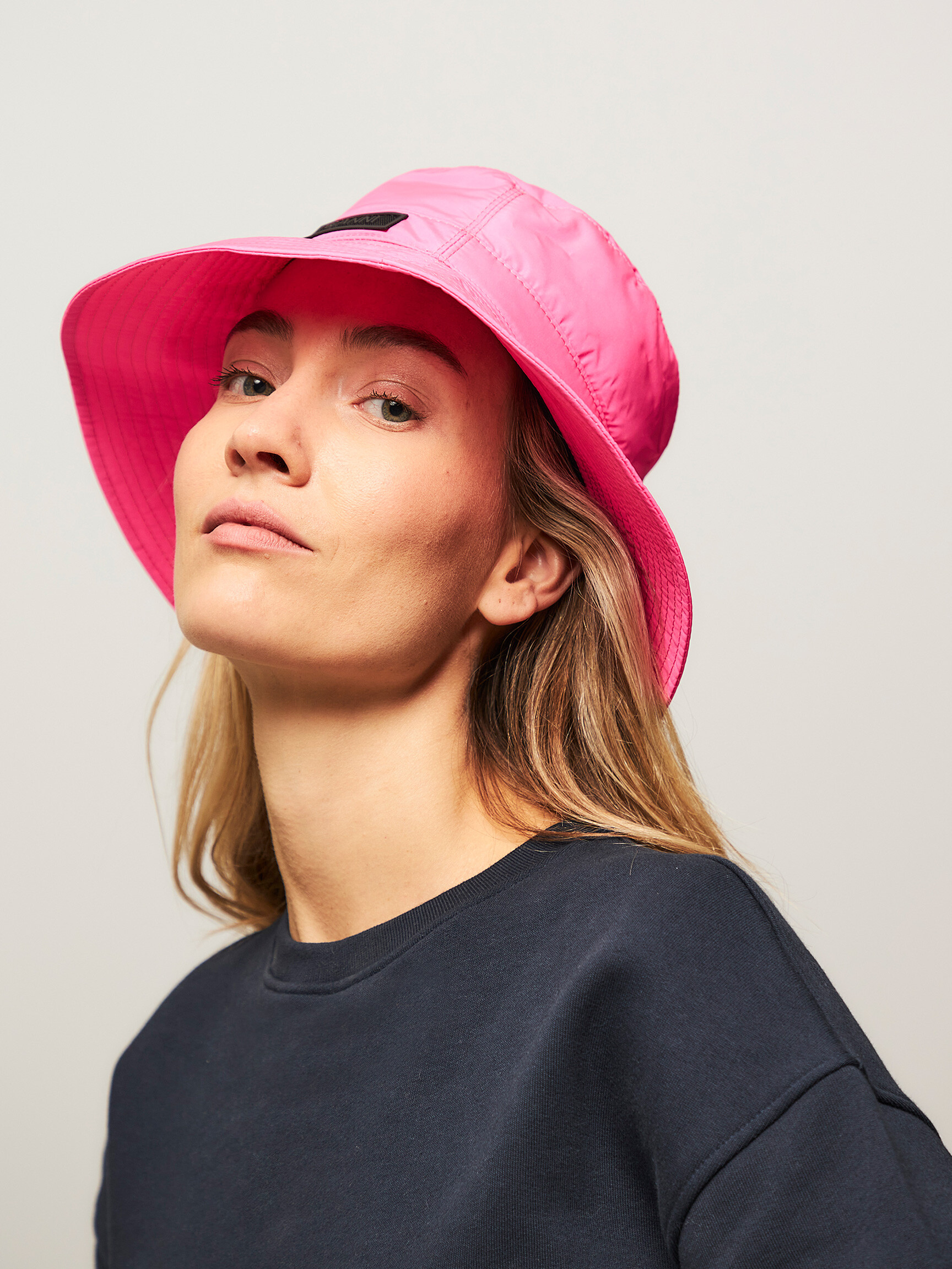 Ganni Pink Logo Bucket Hat