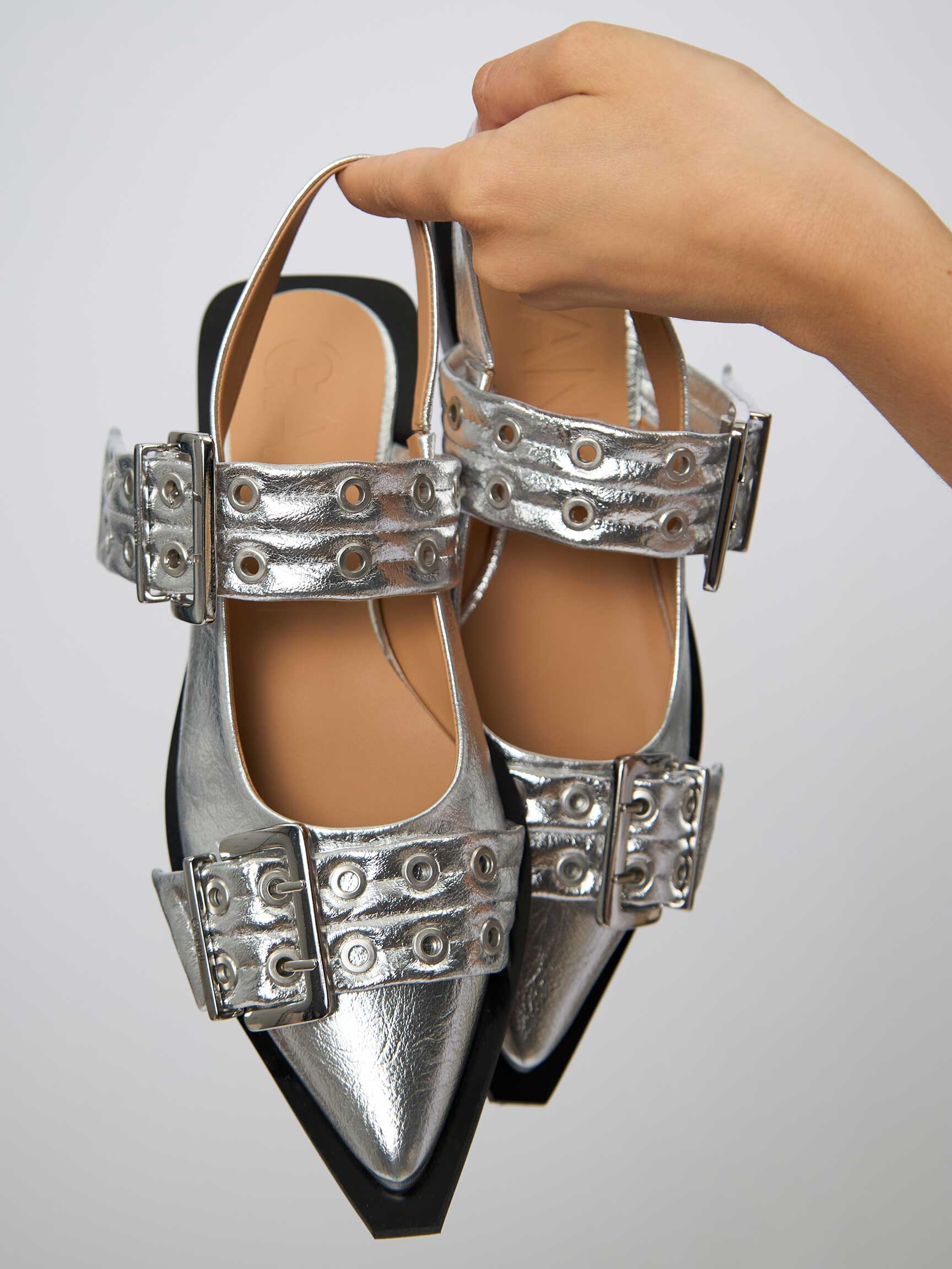 【GANNI】SLINGBACK BIKER MULES/ 各色 Black Black Slingback Biker Mules | GANNI (Global)