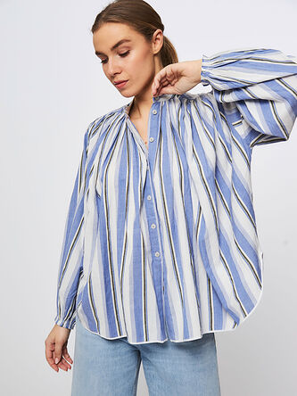 Laurence Bras Blue striped sheer cotton shirt - size S ref.987136 - Joli  Closet