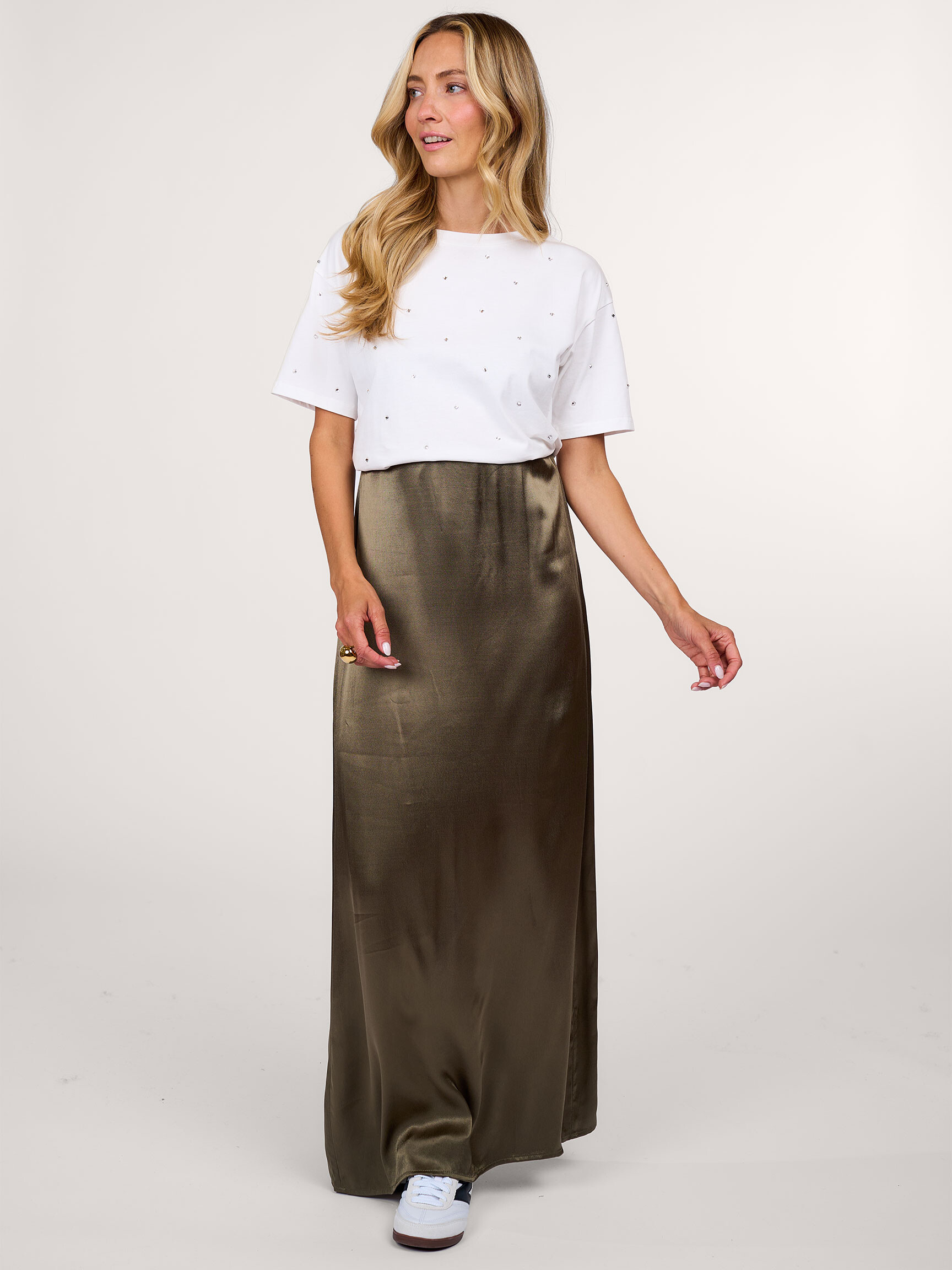 Kindle, viscose shiny maxi skirt