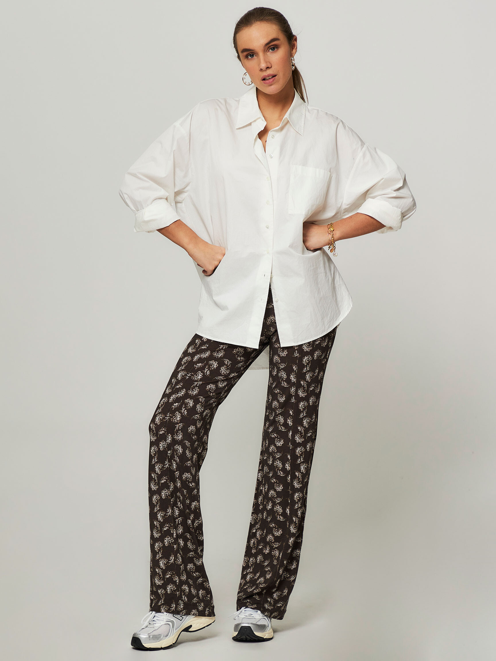 Rosie, lyocell mix jersey trousers with print