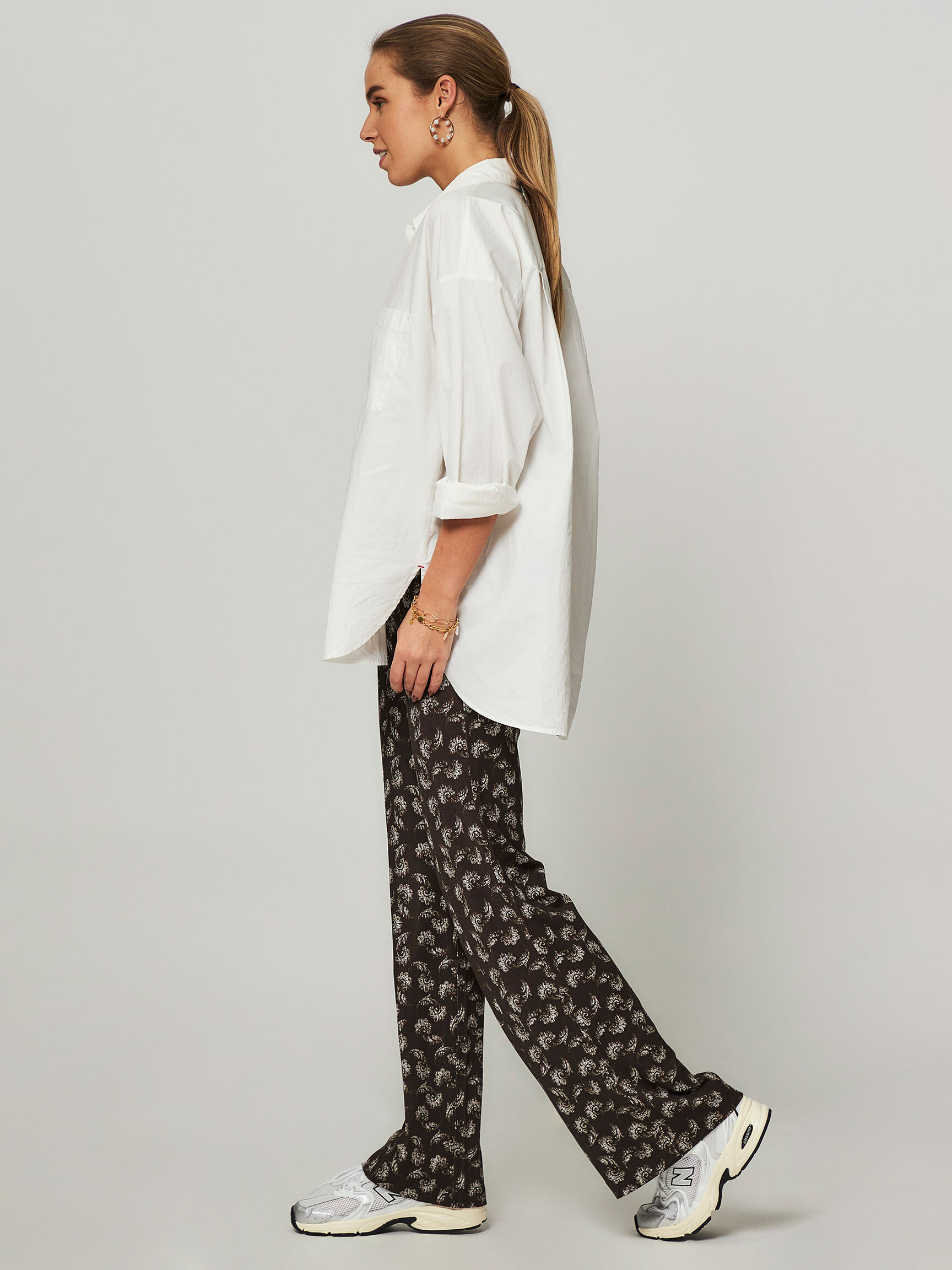 Rosie, lyocell mix jersey trousers with print